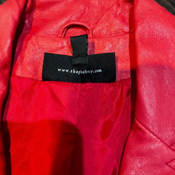 Monterey Bay Vibrant Red Leather Jacket - Picture 7 of 9